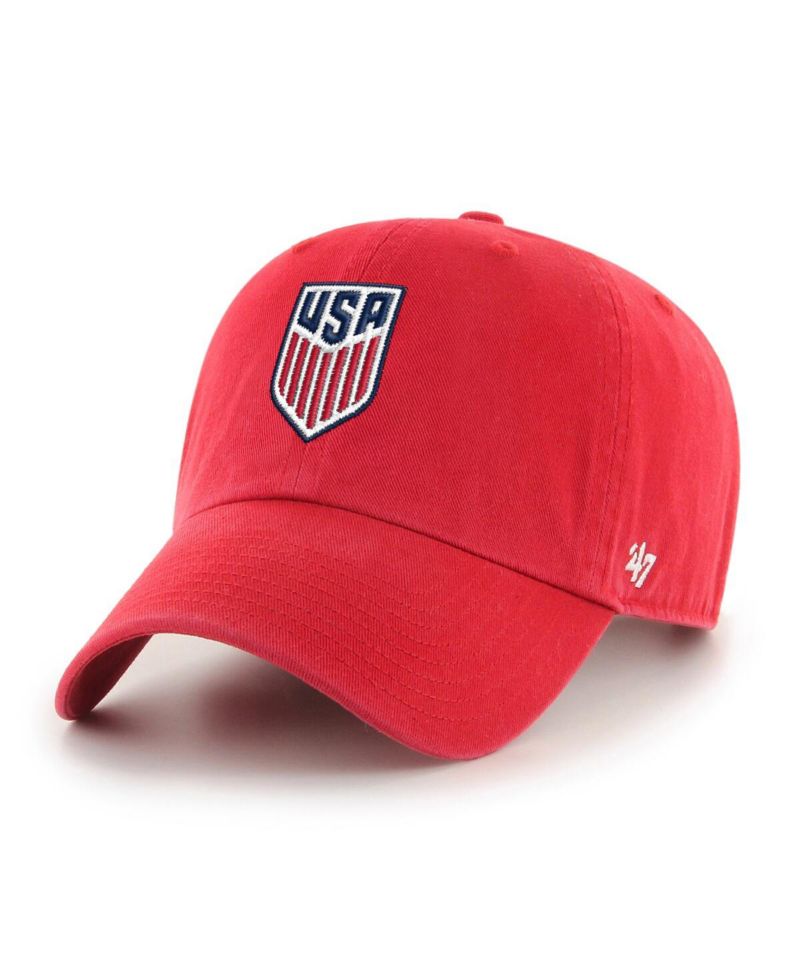 Men's Red USMNT Crest Clean Up Adjustable Hat