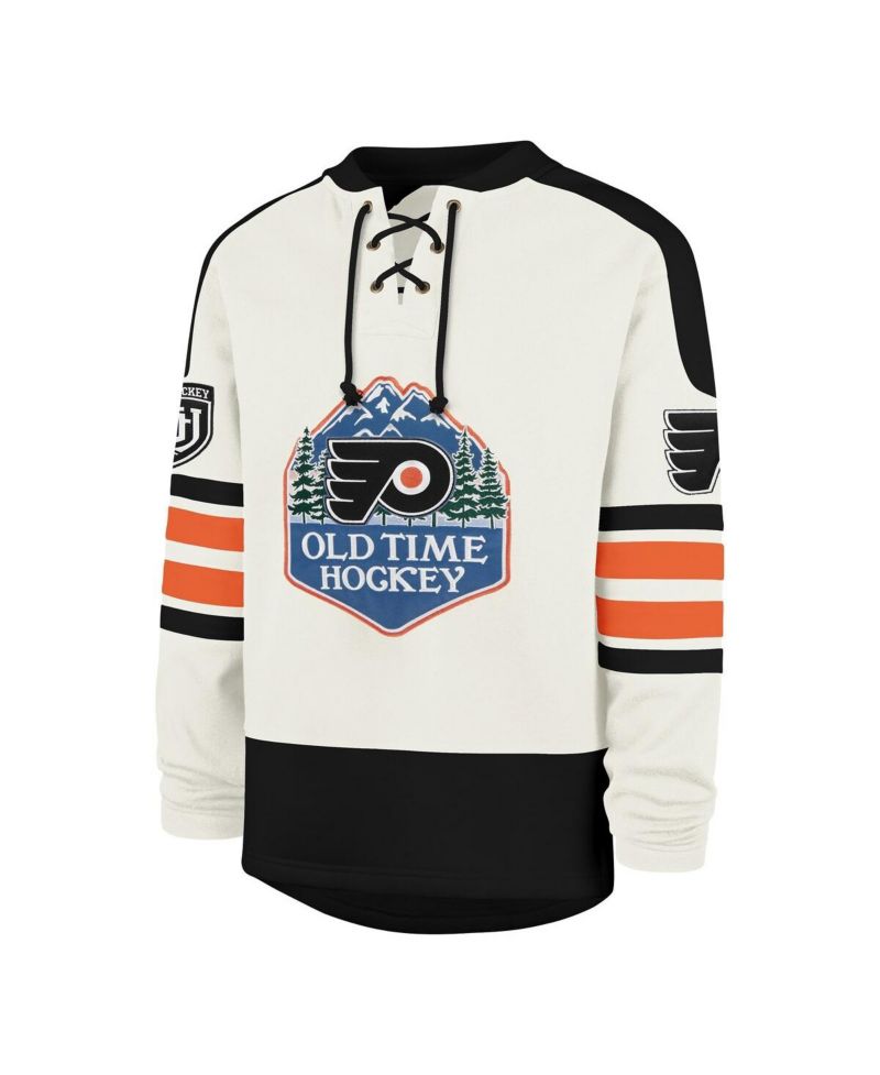 Men's Cream Philadelphia Flyers Pond Hockey Trio Eternal Lacer Sweatshirt