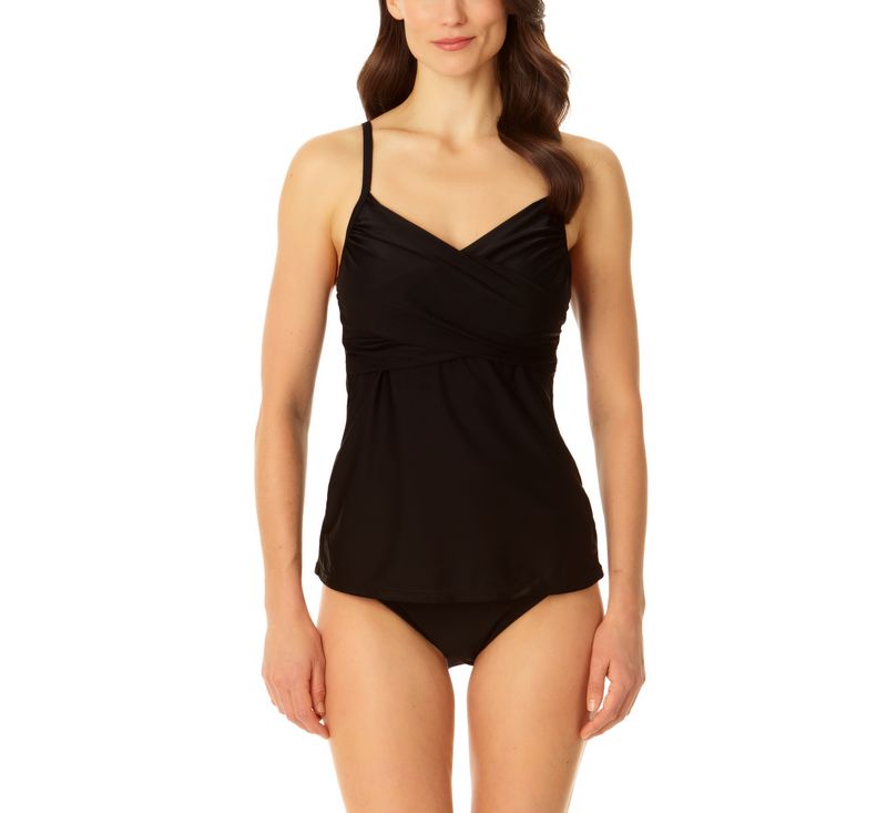 Women's Copper Control Cross Front Tankini Top