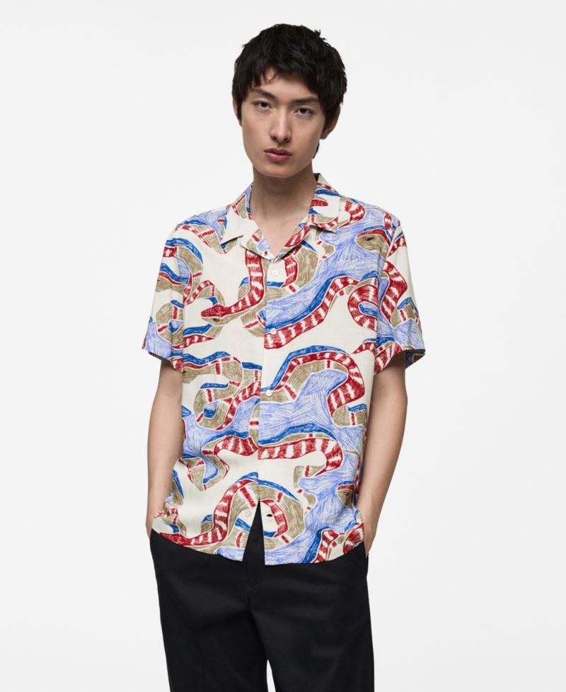 Men's Slim-Fit Printed Shirt