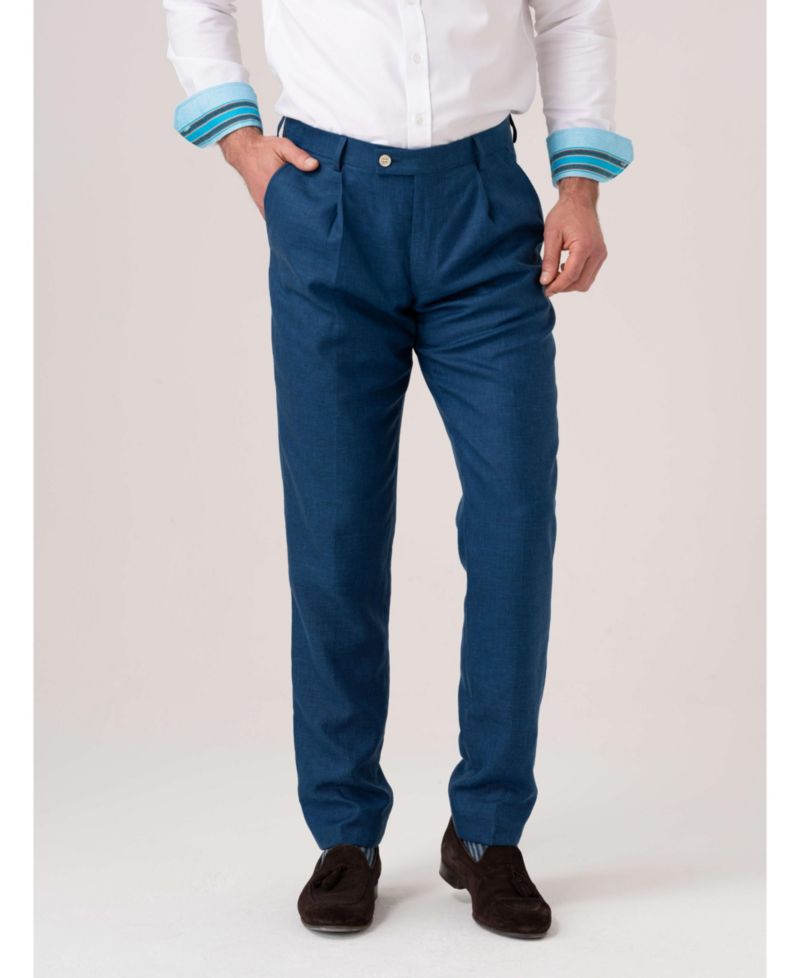 Men's Linen Blend Tailored Trousers