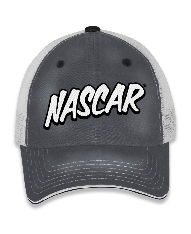 Women's Gray/White NASCAR Pit Box Adjustable Trucker Hat