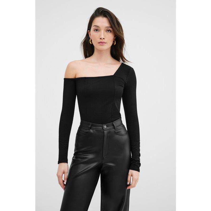 Women's Elsa Off-Shoulder Asymmetric Square-Neck Fitted Jersey Top