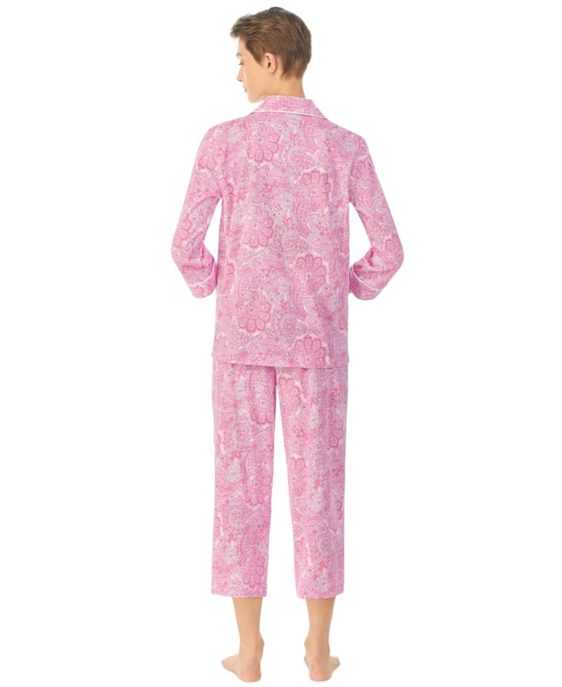 Plus Size Button-Front Top and Pants Pajama Set