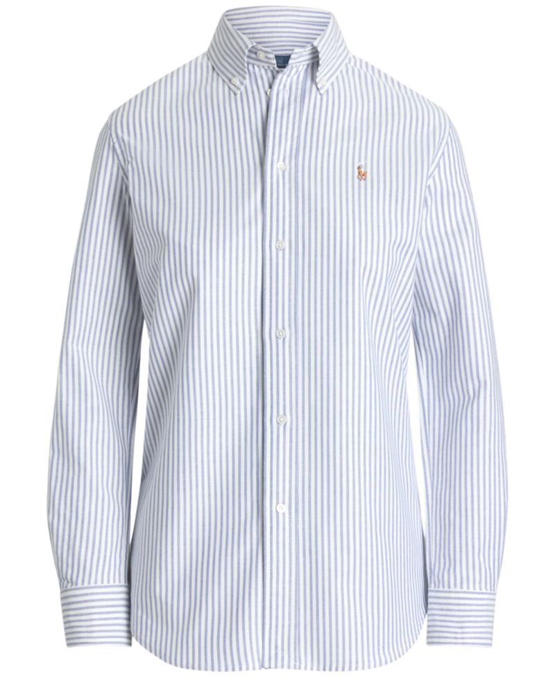 Women's Stretch Slim Fit Striped Oxford Shirt