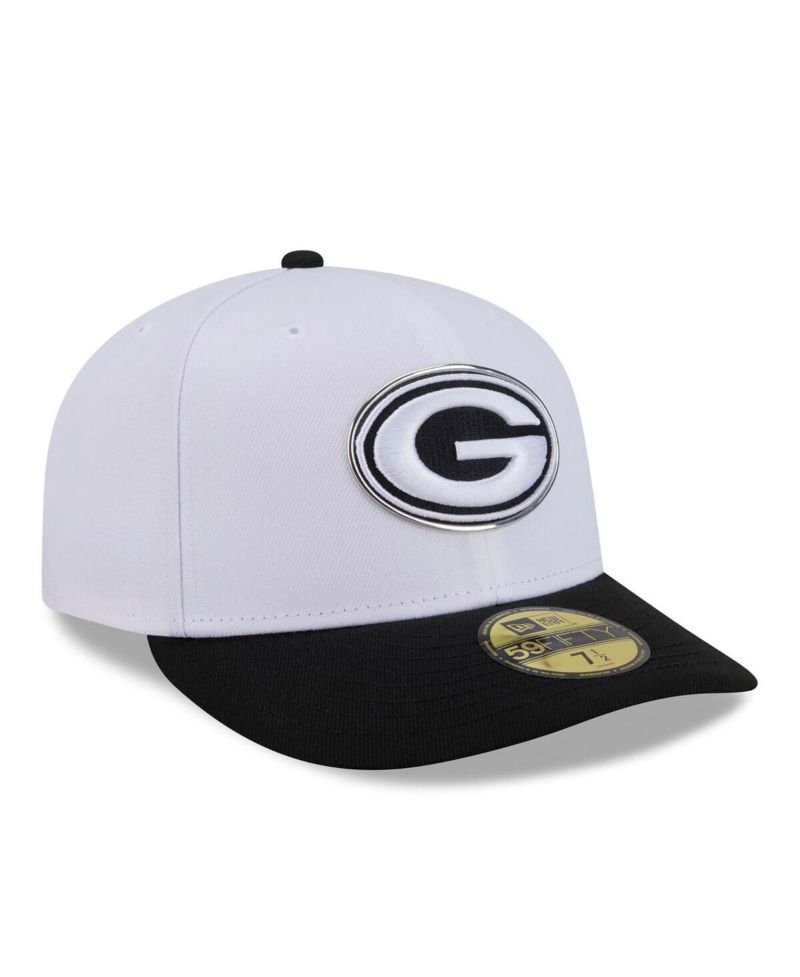 Men's White/Black Green Bay Packers 2026 NFL Draft Pre-Curved 59FIFTY Fitted Hat