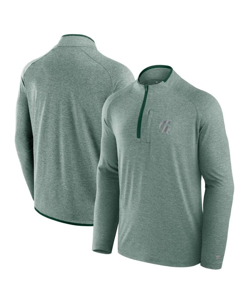 Men's Green Michigan State Spartans Mock Neck Half-Zip Pullover Jacket