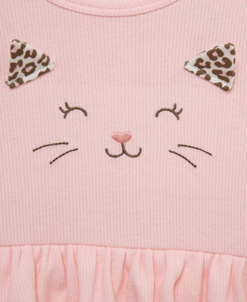 Baby Girls' Leopard Long-Sleeve Bodysuit, Pants and Headband, 3-Piece Set