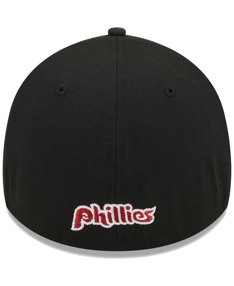 Men's Black Philadelphia Phillies Logo 39THIRTY Flex Hat