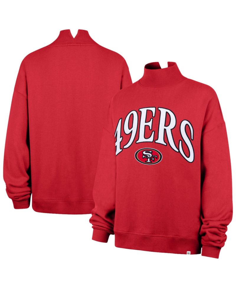 Women's San Francisco 49ers Oversized Graphic Vantage Mock Neck Sweatshirt