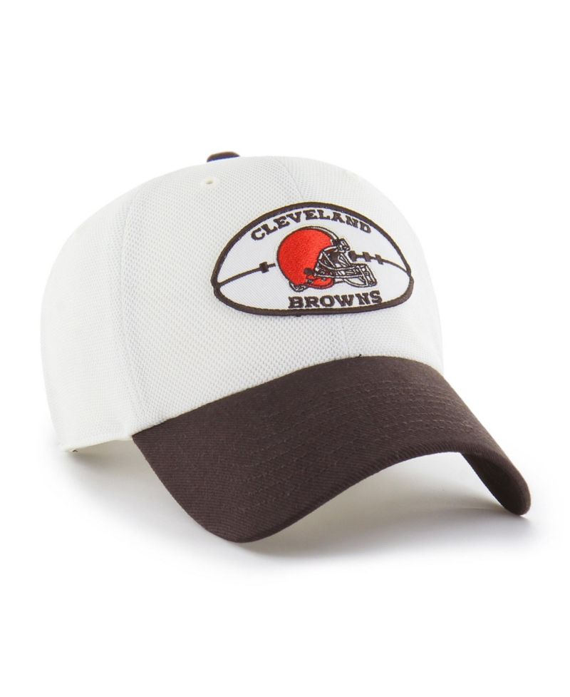 Men's Cream/Brown Cleveland Browns Pique Patch Clean Up Adjustable Hat