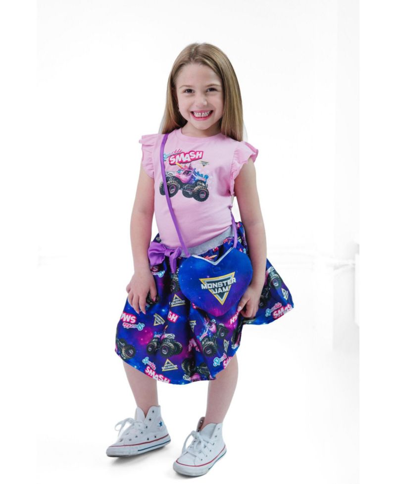 Sparkle Smash Girls' (5 - 12) Shirt and Skirt Set with Bag