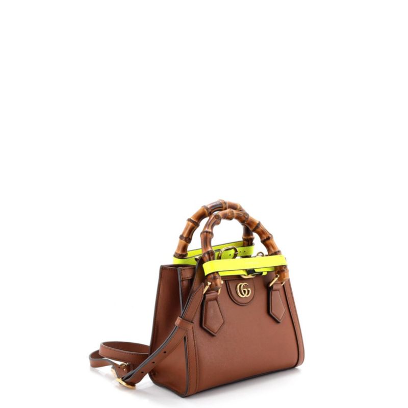 Mini Diana NM Bamboo Handle Tote Leather