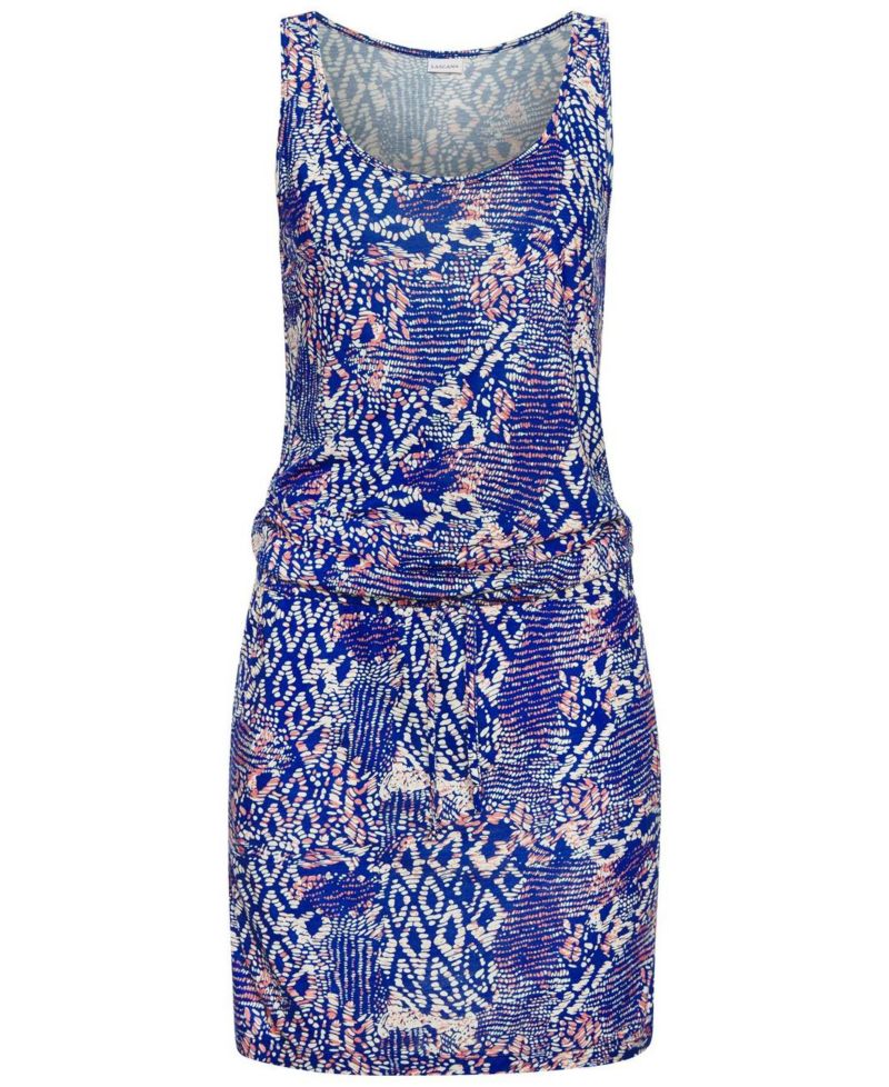Women's Viscose Printed Tank Racerback Scoop-Neck Short Dress