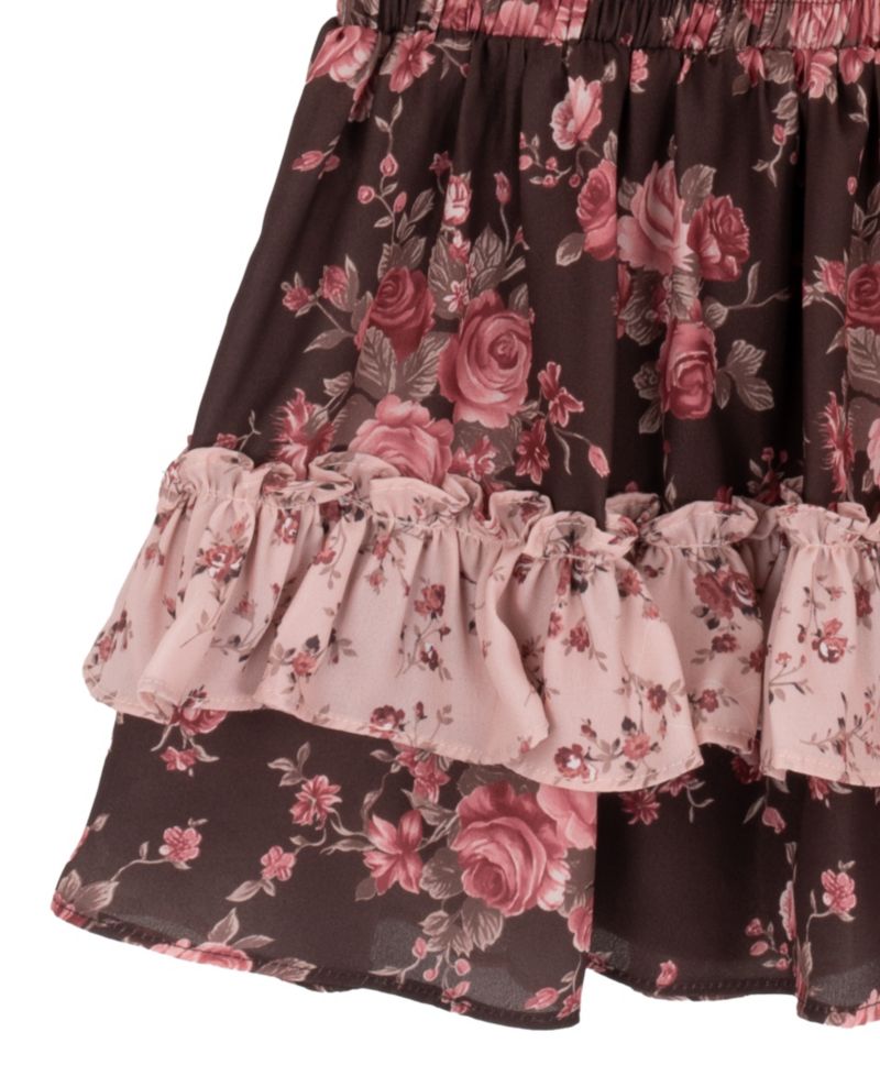 Girls' 7-16 Floral Crochet Sweater Vest and Tiered Skort, 2-Piece Set