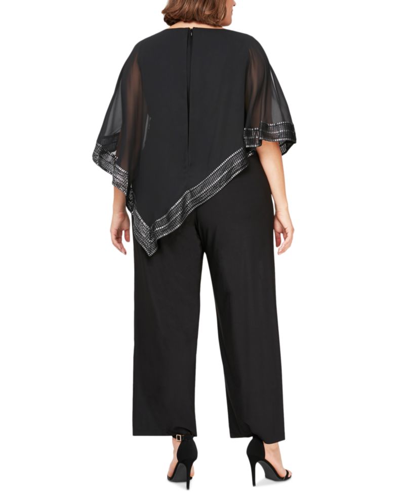 Plus Size Asymmetrical-Overlay Jumpsuit