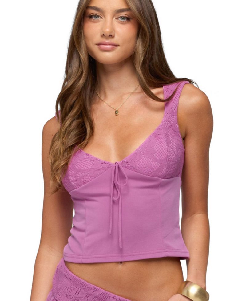 Women's Vessa Lacey Tie Front Top