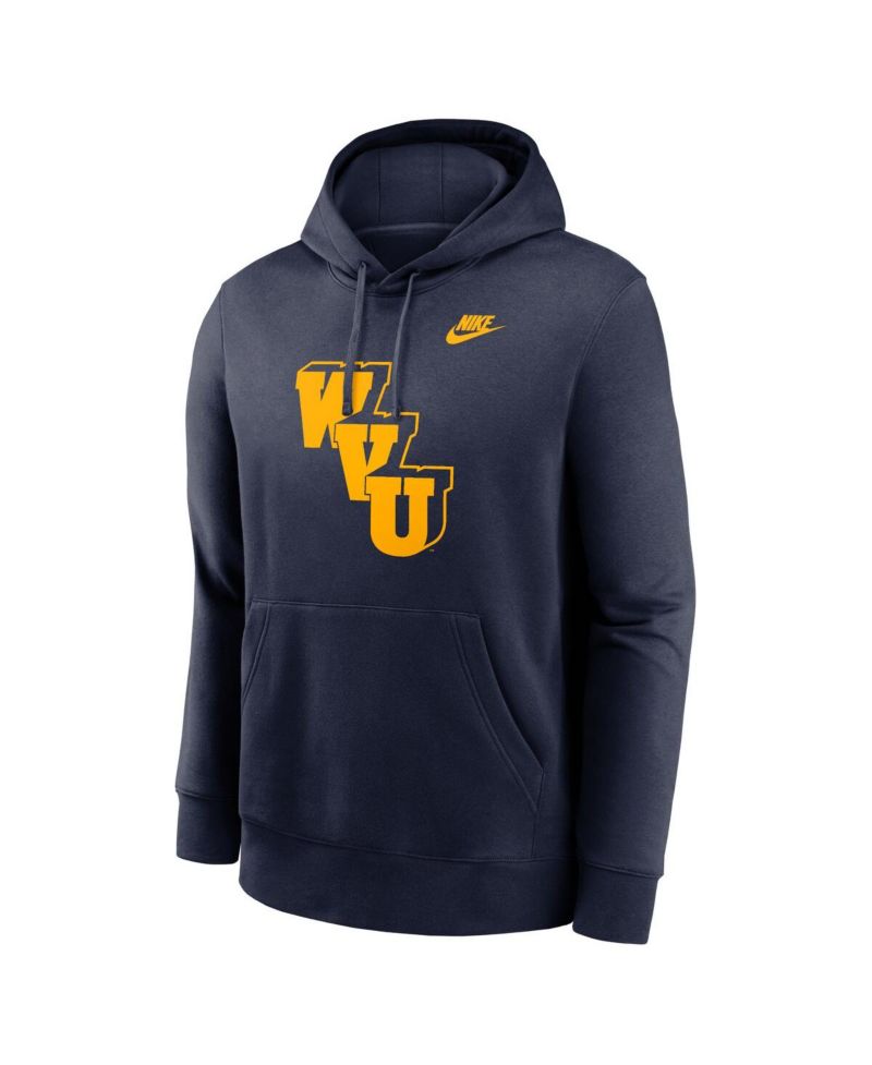 Men's Navy West Virginia Mountaineers Legacy Logo Club Fleece Pullover Hoodie