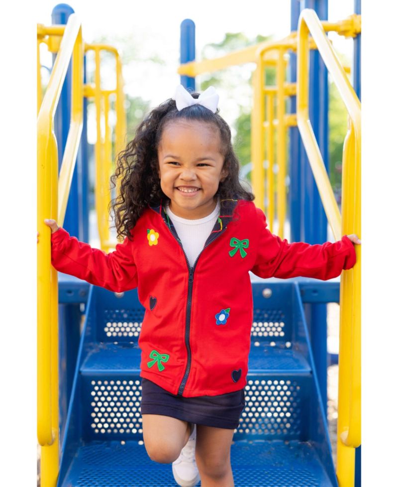 Big Girl (2T - 8) Reversible Jacket With Hearts, Flowers, Bows