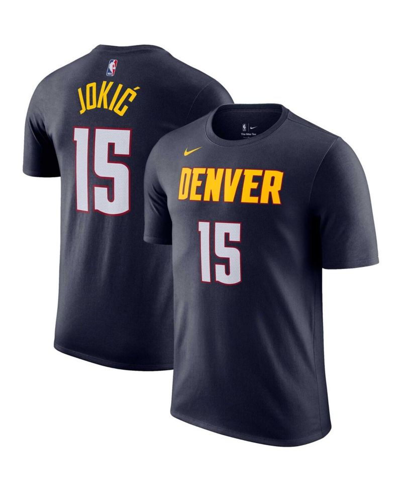 Men's Nikola Jokic Navy Denver Nuggets Icon 2022, 23 Name and Number T-shirt