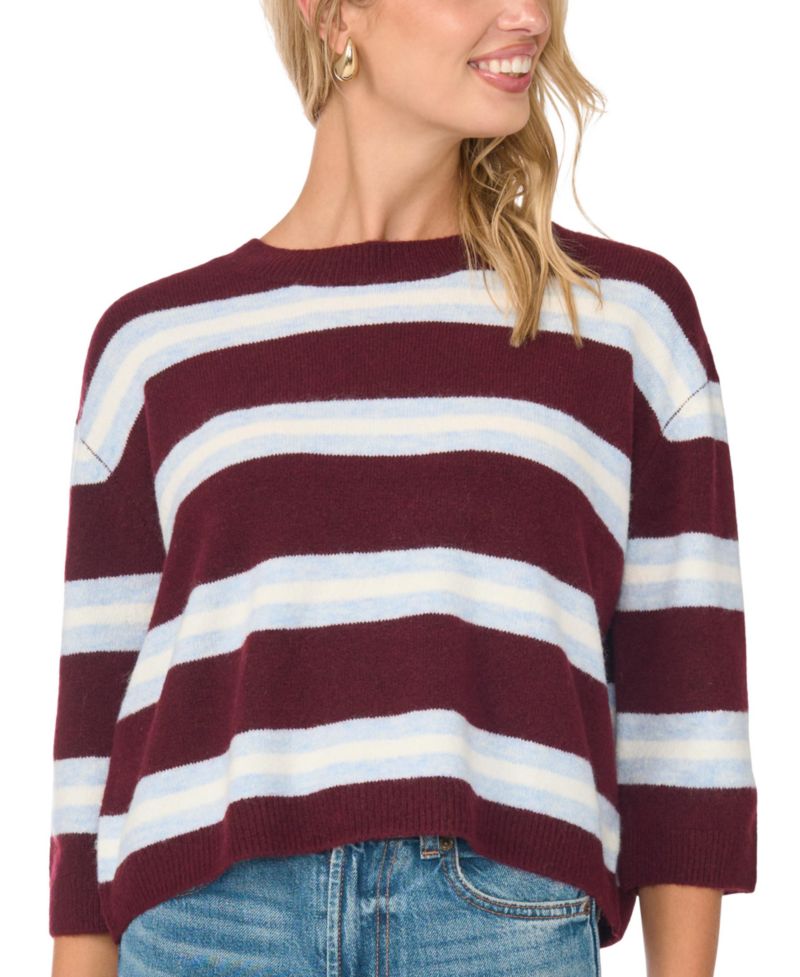 Women's Striped Loose Crewneck Sweater