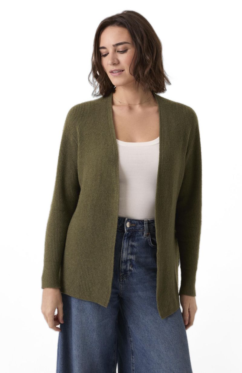 Women's Longline Ribbed Cardigan