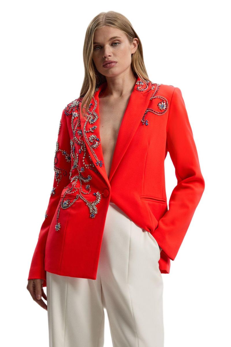 Women's Embellished Single Breasted Blazer
