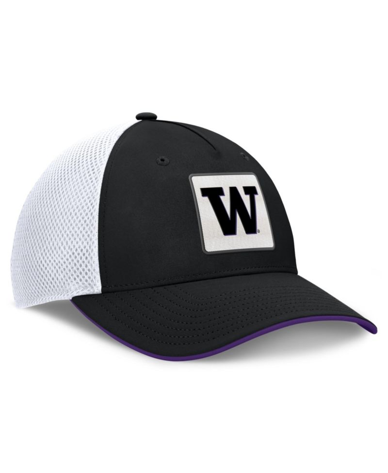 Men's Black Washington Huskies 5-Panel Matter Flex Hat