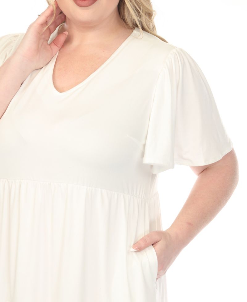 Plus Size V-Neck Short-Sleeve Dress