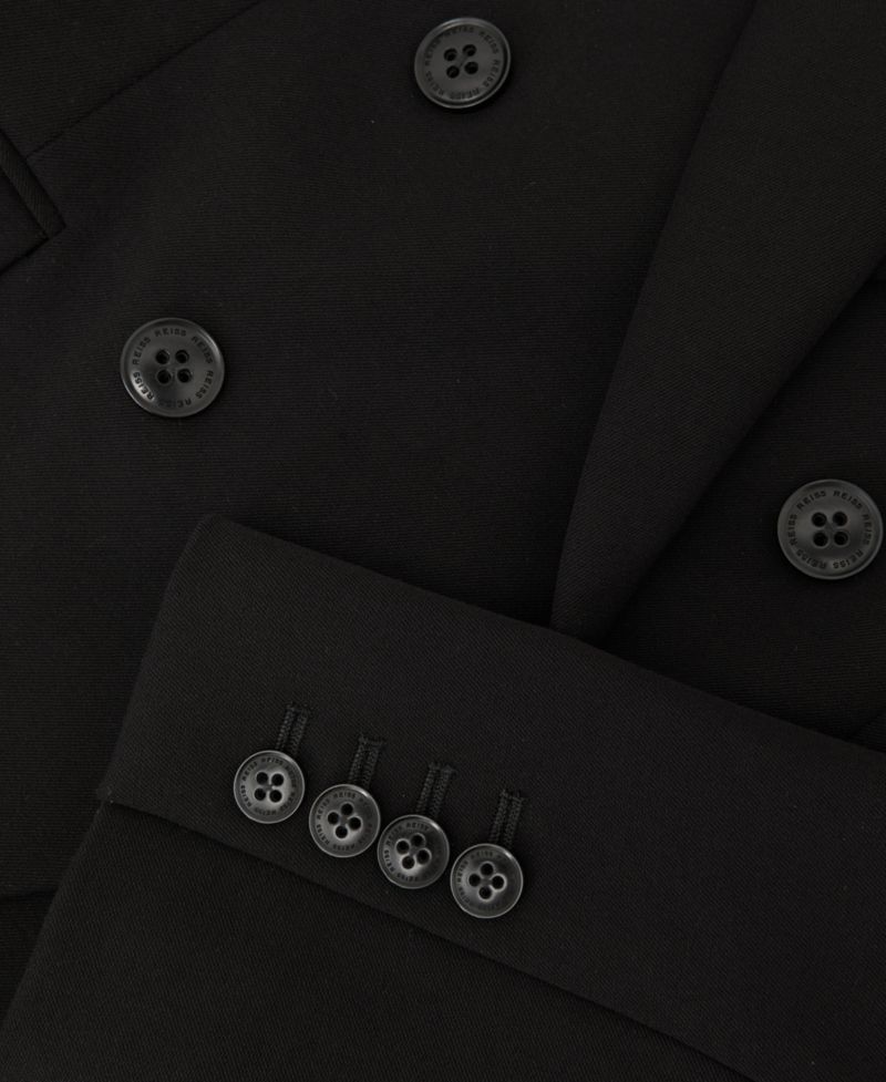 Petite Gabi Double-Breasted Peak-Lapel Button-Cuff Blazer
