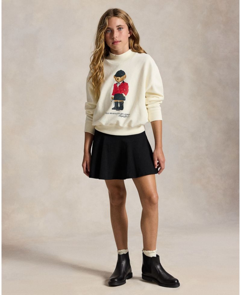 Girls' 7-16 Polo Bear Graphic Fleece Boxy Sweatshirt