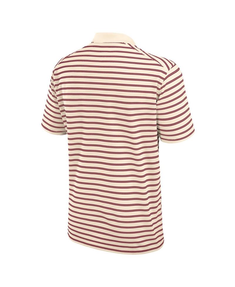 Men's Cream Florida State Seminoles Solid Foundation Striped Performance Polo Shirt