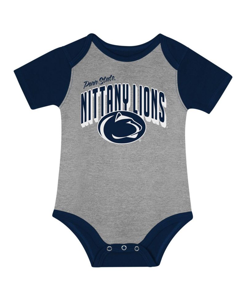 Baby Boys and Girls 3-Piece Penn State Nittany Lions Dynamic Duo Bodysuit, Bib and Cuffed Knit Hat Set