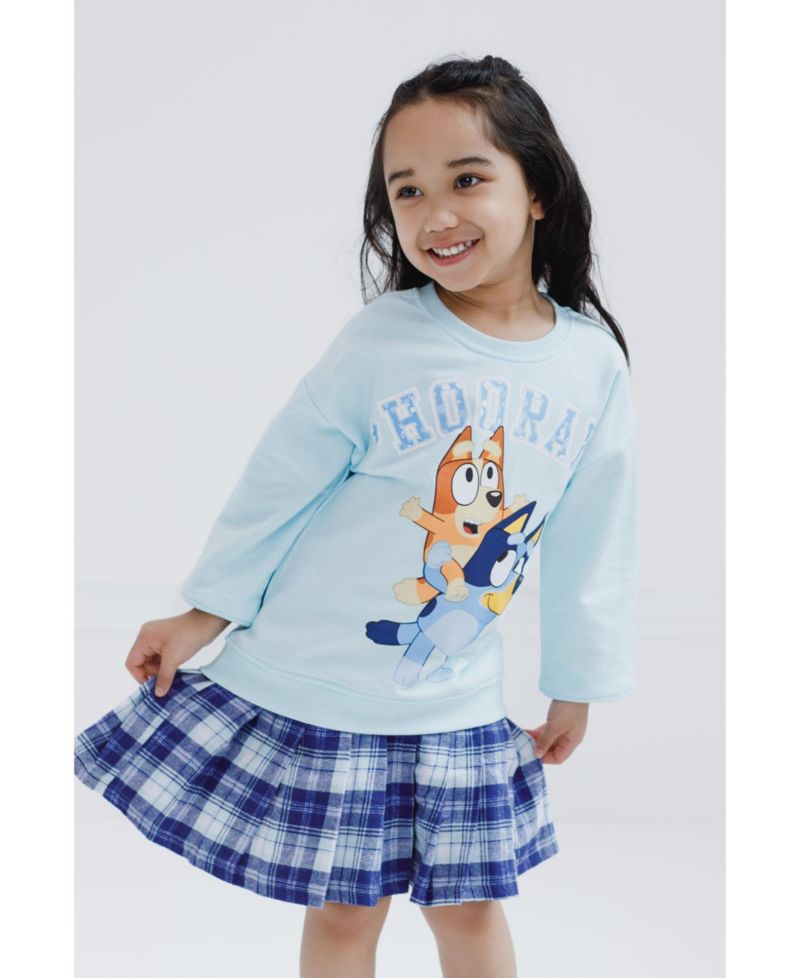 girls (6-12) Fleece Sweatshirt and Pleated Skirt