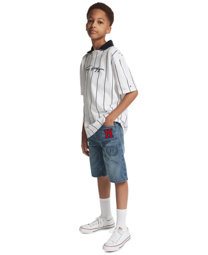 Boys' 2T-7 Stadium Ribbed Johnny Collar Shirt