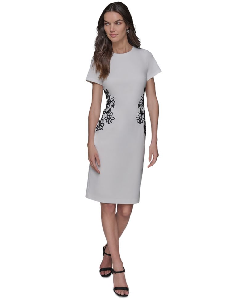 Women's Soutache Short-Sleeve Sheath Dress