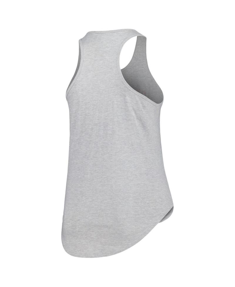 Women's Heather Gray Arkansas Razorbacks Arch Logo Racerback Scoop Neck Tank Top