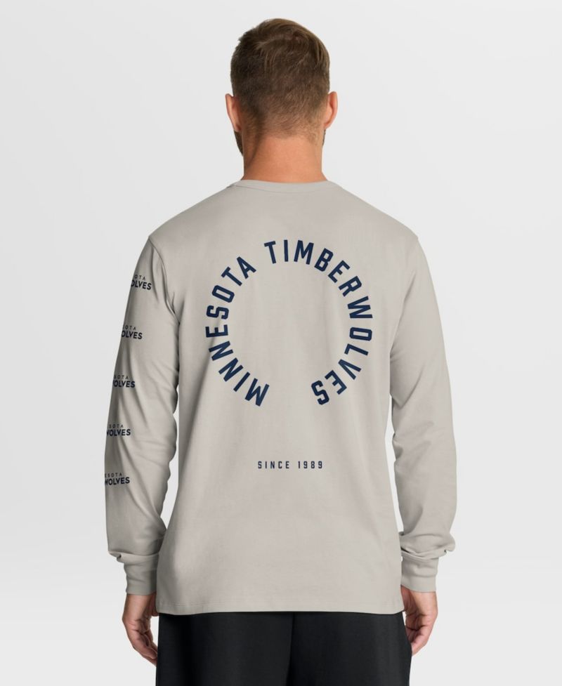 Men's Cream Minnesota Timberwolves Crossover Collection Ball Screen Action Premium Long Sleeve T-Shirt