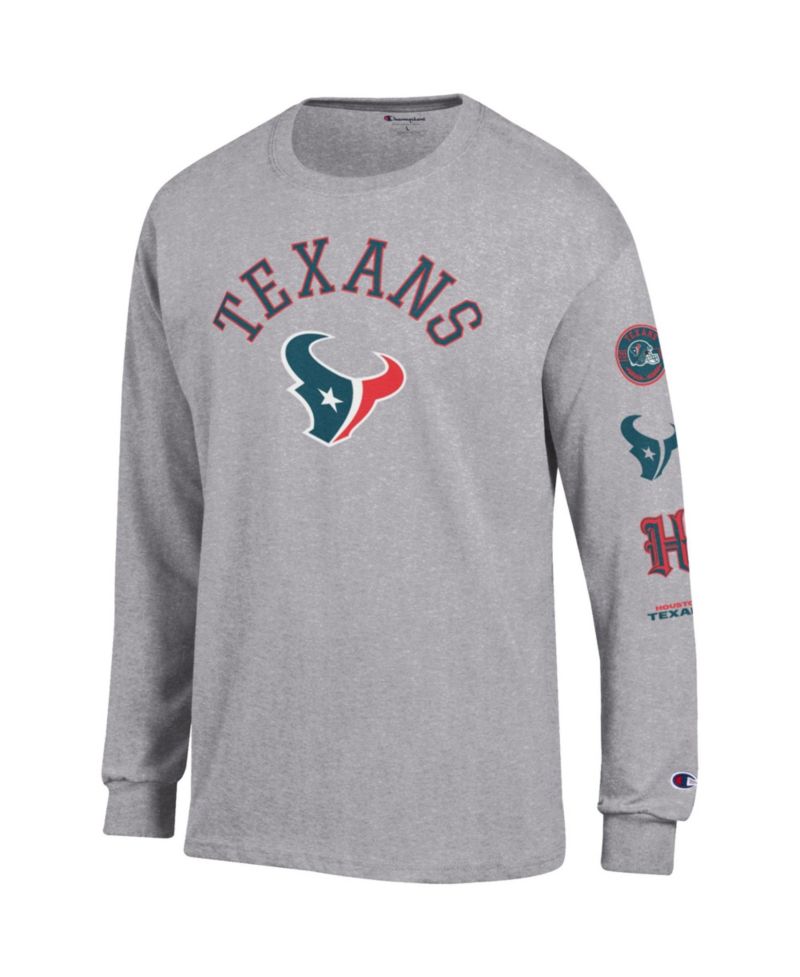 Men's Heather Gray Houston Texans Seal Long Sleeve T-Shirt
