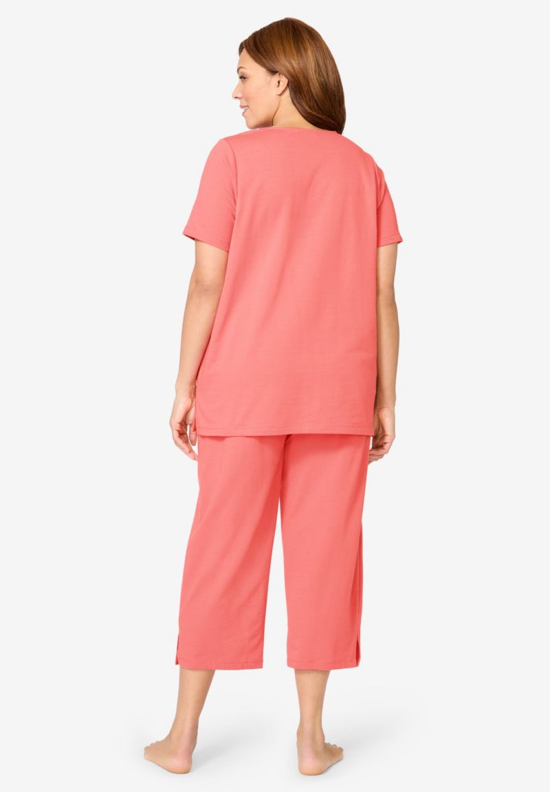 Plus Size Dreams and Co. 2-Piece Applique Capri