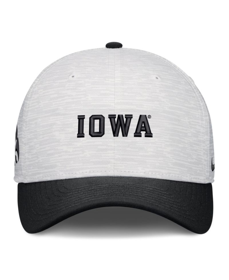 Men's and Women's White/Black Iowa Hawkeyes Primetime Rise Adjustable Hat