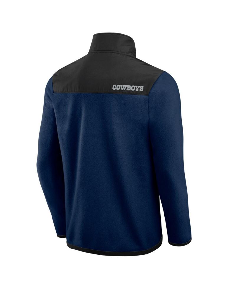 Darius Rucker Collection by Men's Navy Dallas Cowboys Color Block Polar Fleece Full-Zip Jacket
