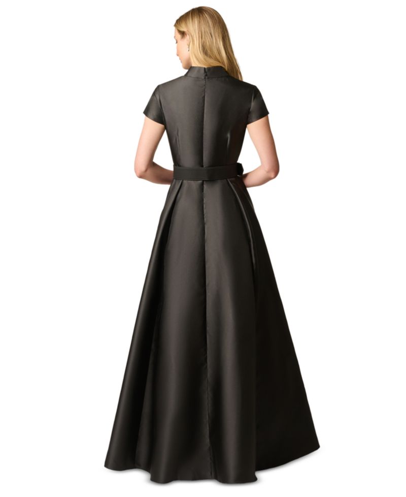 Women's V-Neck Short-Sleeve A-Line Gown