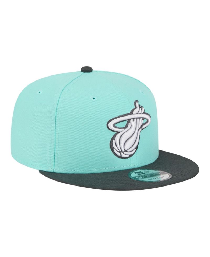 Men's Turquoise/Charcoal Miami Heat Color Pack Two-Tone 9FIFTY Snapback Hat