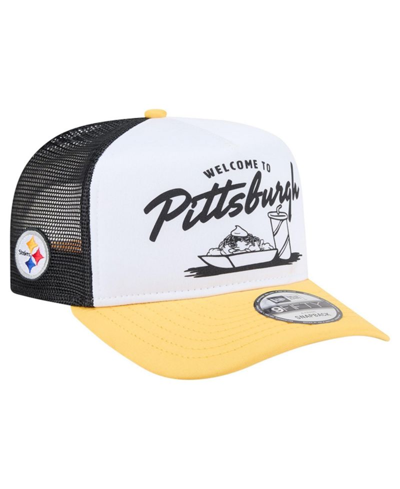 Men's White/Gold Pittsburgh Steelers Foodie 9FIFTY A-Frame Trucker Snapback Hat