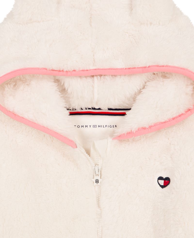 Baby Girls' Sherpa Full-Zip Hoodie, T-Shirt and Wide-Leg Pants, 3-Piece Set