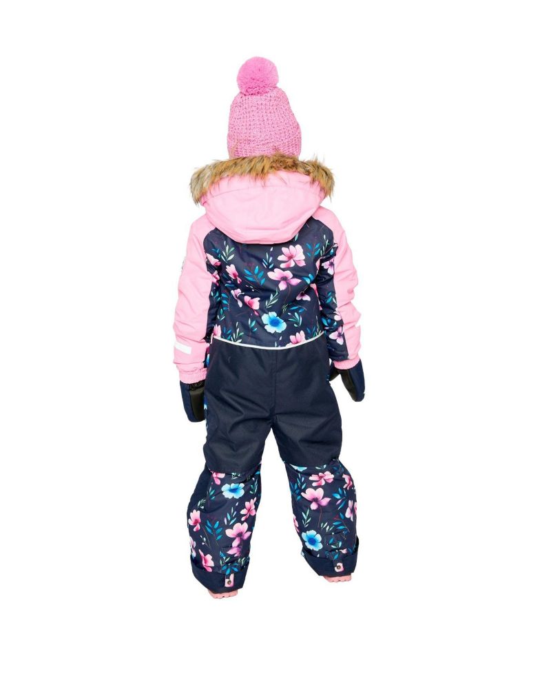 Little and Big Girl ( 6 to 14 ) One Piece Play Snowsuit Floral Print