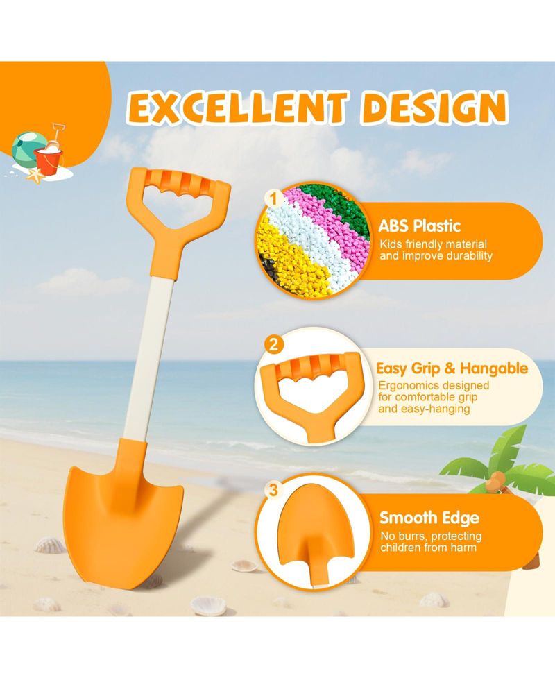 20-Inch Durable ABS Beach Shovels, 2-Piece Set