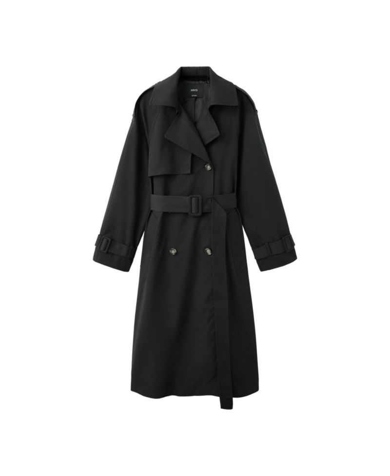 Women's Long Double-Breasted Trench Coat