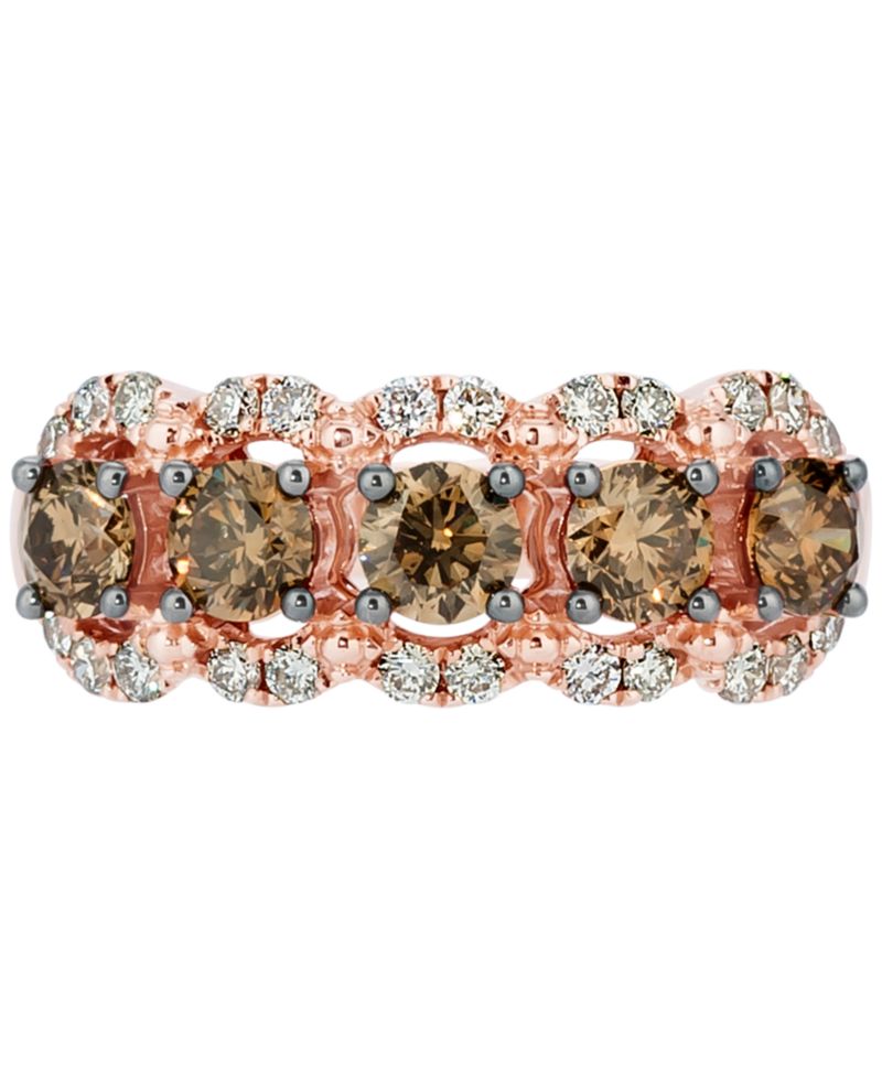 Chocolate Diamond (1.15 ct. t.w.) & Nude Diamond (0.39 ct. t.w.) Ring in 14k Strawberry Gold